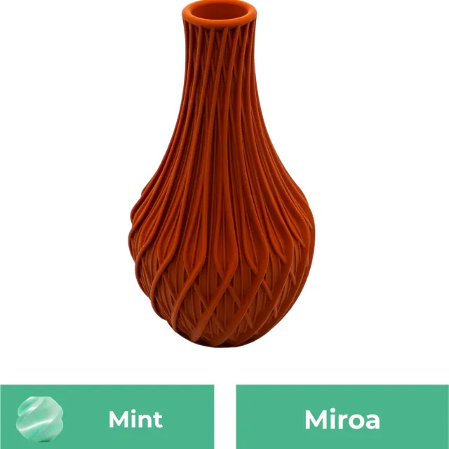 Lovora Miroa design vaas – Decoratieve vaas - Mint - 3d geprinte vaas – geschikt voor droogbloemen - 25CM
