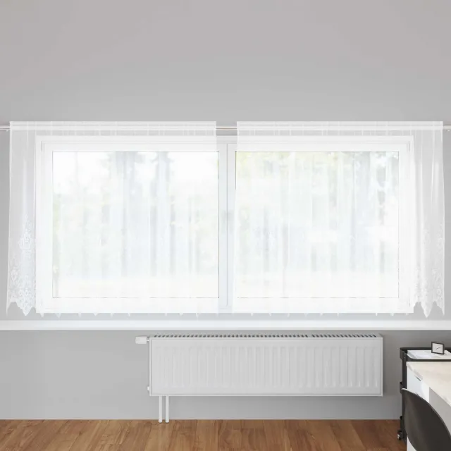 vidaXL Kantgordijn Wit 140 x 300 cm Polyester