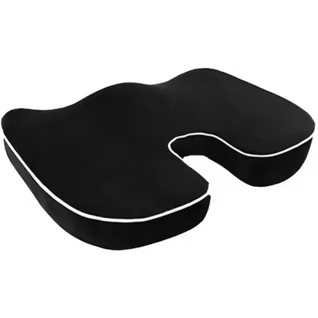 Mozzlie Ergonomisch Zitkussen – Memory Foam – U-vorm – Ademend 3D Mesh – Antislip – Zwart