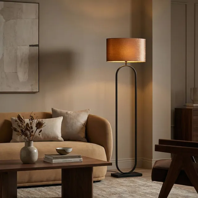 NOUS Living vloerlamp Indy (Ø30x142 cm) Zwart/bruin