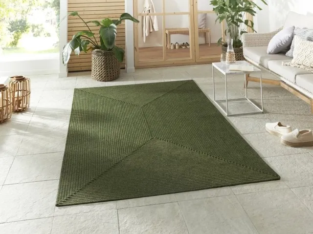 flycarpets Binnen & Buitenkleed vloerkleed - Trenzado - Groen - 80x200 cm