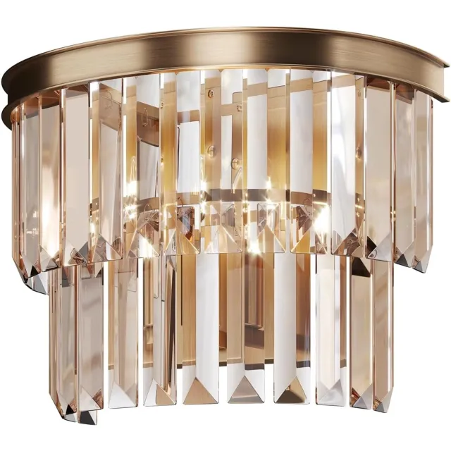 Maytoni wandlamp goud art deco – kristal, E14, 40 W