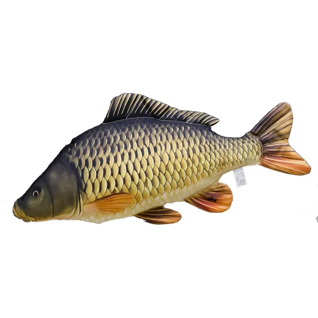Eurocatch Karper Common Kussen Gigant - Knuffel - Sierkussen - Visknuffel - 100cm Groen Geel