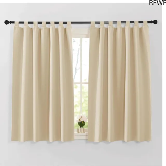 RFWR Verduisterende Gordijnen met Thermische Isolatie en Lussen - Set van 2, 140x137cm, Biscotti Beige