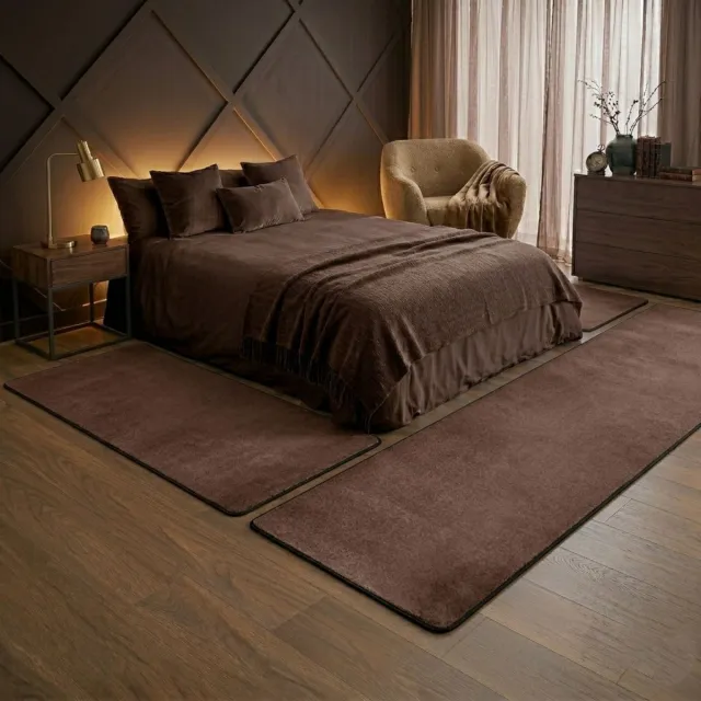 Floordirekt Slaapkamen vloerkleed - Dynasty - Set - Aarde - 1 Loper 80 x 300 cm + 2 Loper 80 x 150 cm Bruin