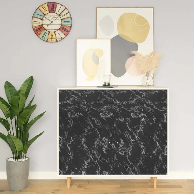 vidaXL Meubelfolie zelfklevend 500x90 cm PVC steenzwart