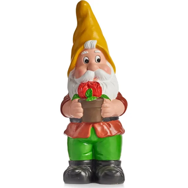 IBERGARDEN Tuinkabouter beeldje Dwerg met gele muts - Keramiek - 50 cm Geel