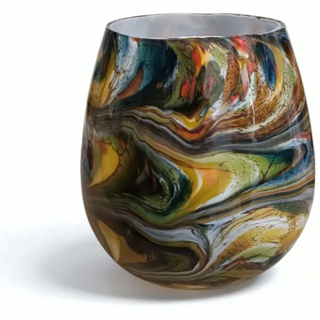 Terroso Jungle - Vaas - Glas, Handmade Mixed Colours, Hoogte 24 cm