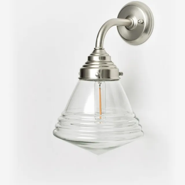 Coloured by Art Wandlamp Luxe School Small Helder Curve Matnikkel - Art Deco Trade