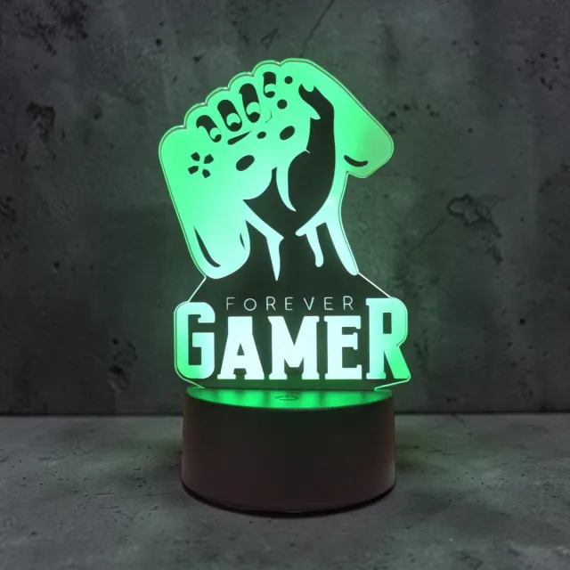 Samstyle Game LED Lamp - 16 kleuren - 3D Game Light - Forever Gamer- Afstandsbediening - Sfeerlamp 16 kleuren | model: forever gamer