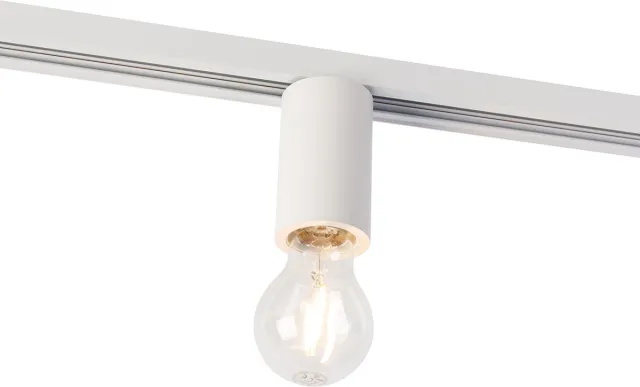 QAZQA E27 fitting met rail ophanging voor 1-fase rail wit - Jeana Wit Ophanging