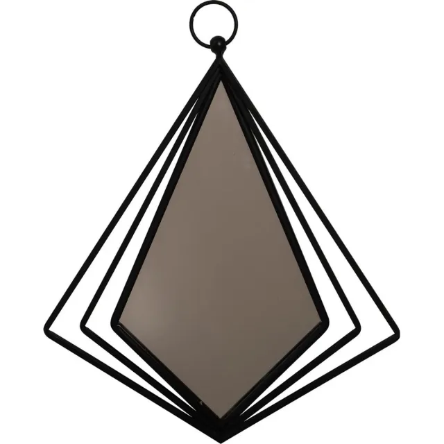 Lesliliving spiegel - Spiegel Diamond metaal zwart 37.5x44x4cm