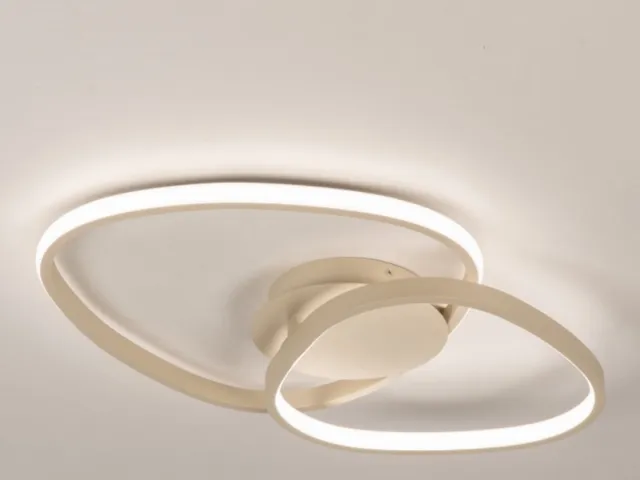 Lumidora Plafondlamp 75624 - Plafonniere - STELLA - 2 Lichts - Ingebouwd LED - 30.0 Watt - 3000 Lumen - 2700 Kelvin - Beige - Metaal - Met dimmer