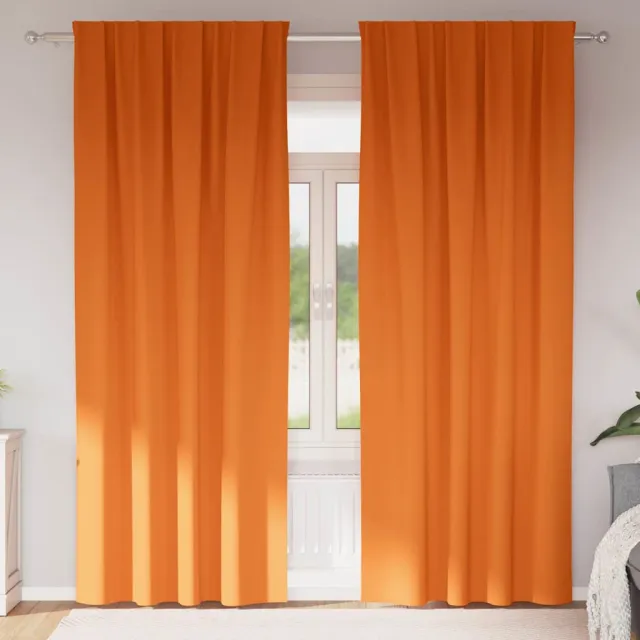 vidaXL Zwart-out Gordijnen met Ringen 2 st Feloranje 260 x 140 cm