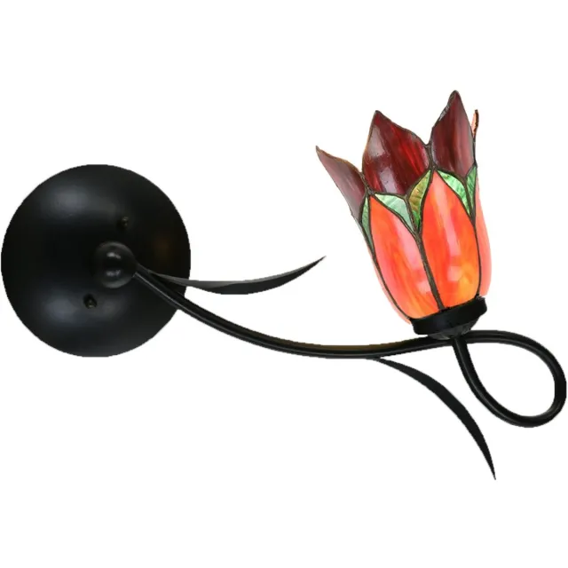 Coloured by Art Tiffany Wandlamp/Plafonnière Lovely Flower Red - Art Deco Trade Rood