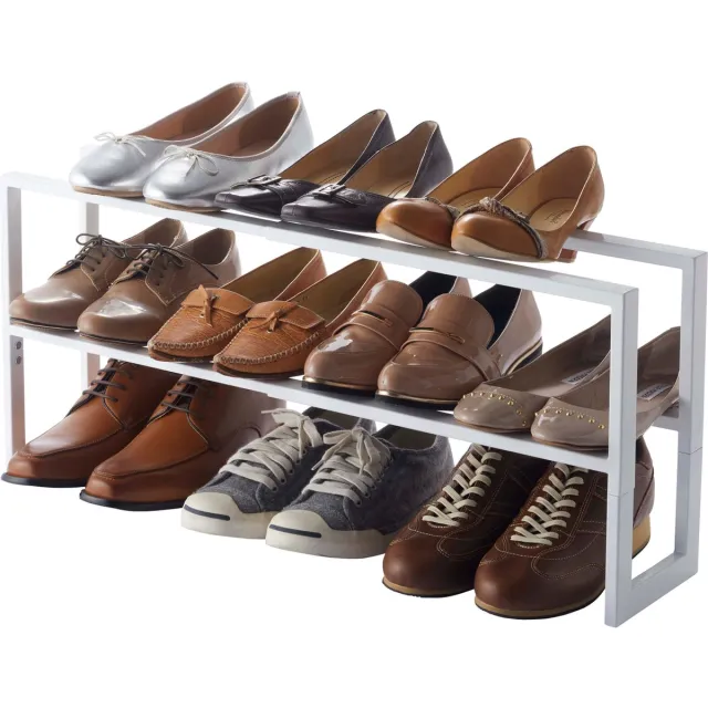 Yamazaki Schoenenrek Uitschuifbaar - 2 niveaus - Line - Wit