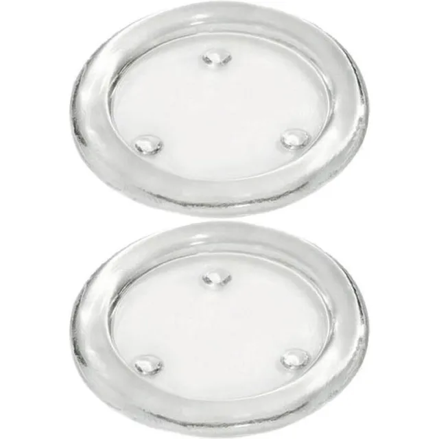 Trend Candles Ronde kaarsenhouder/kaars onderzetter - 2x - glas - 14 cm - voor stompkaarsen tot Dia 12 cm Transparant