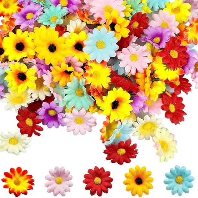 JGS Premium - Kunstbloemen Madeliefjes 100 stuks - Knutselen Decoratieve Bloemen - Herbruikbaar - Doe-het-zelf - Bruiloft Festival Party Any