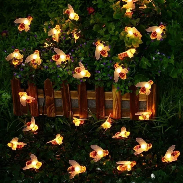 GelldG Tuinverlichting - 50 LED's - 7 meter - 8 standen - Waterdicht - Geschikt voor binnen en buiten - Solar lichtslinger voor buiten - Ideaal voor hekken, gazons, terrassen, feesten en festivals - Warm wit licht