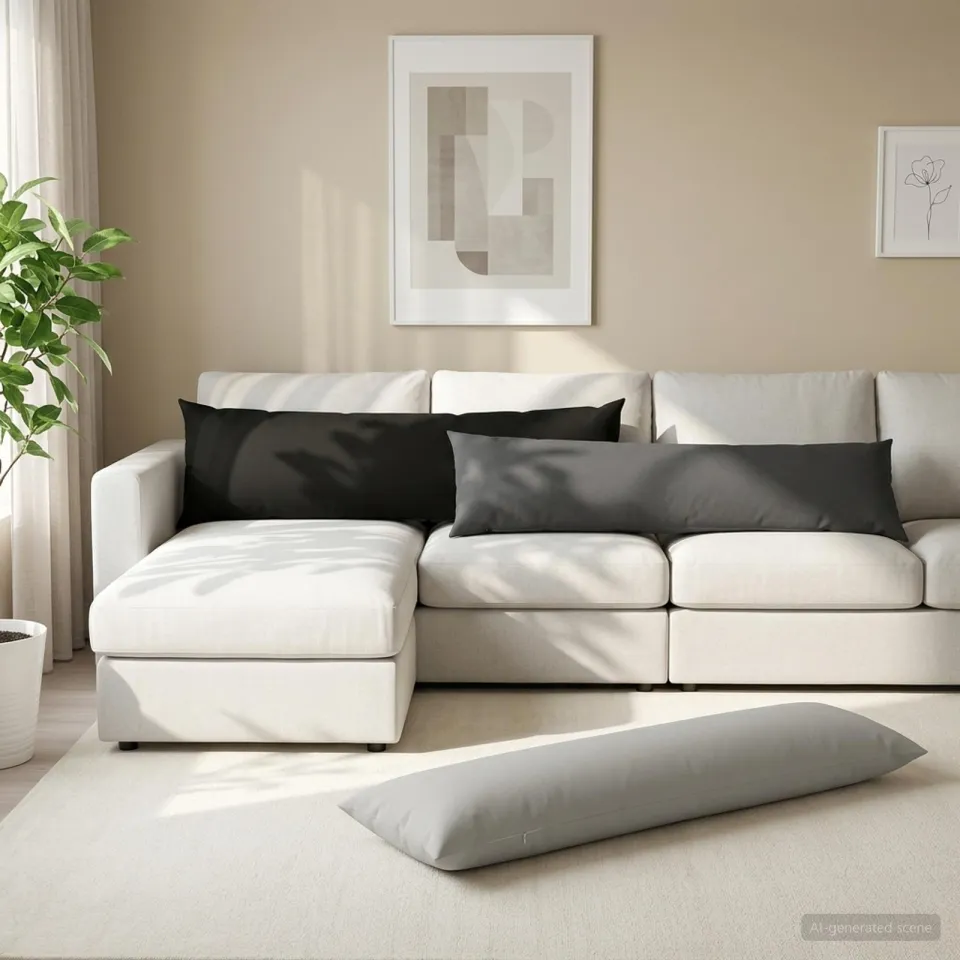vidaXL Dekenkussen - 2 - st - HEERLEN - Zwart - 40 - x - 145 - cm - Polyester, foto 3