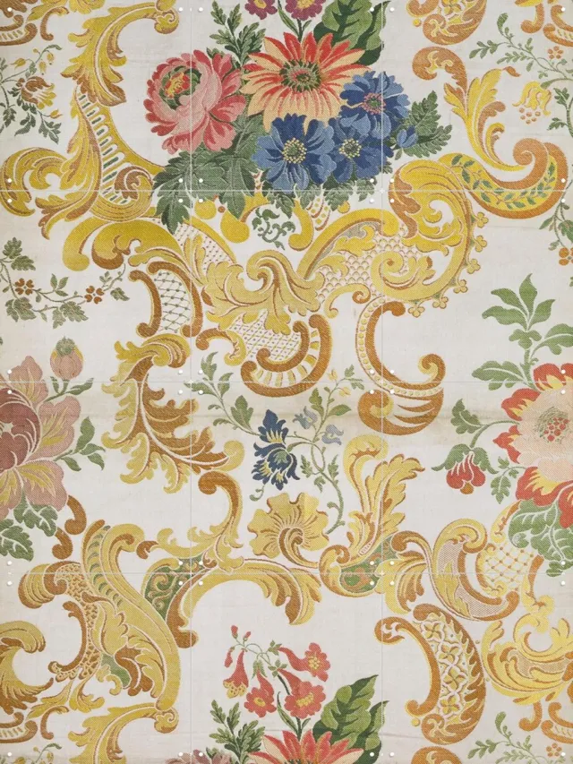 IXXI Furnishing Fabric, Victoria and Albert Museum - 60 x 80 cm - Grote wanddecoratie en posters - Vintage, Houtsnede, Decoratieve kunsten, Klassiek Lichte tinten / Geel