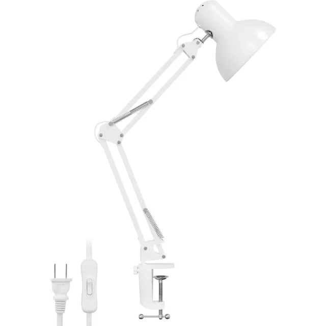 ALLVIA Bureaulamp Met Klem - Bureaulamp - Lamp - Wit - 38cm x 15cm x 27cm Zwart