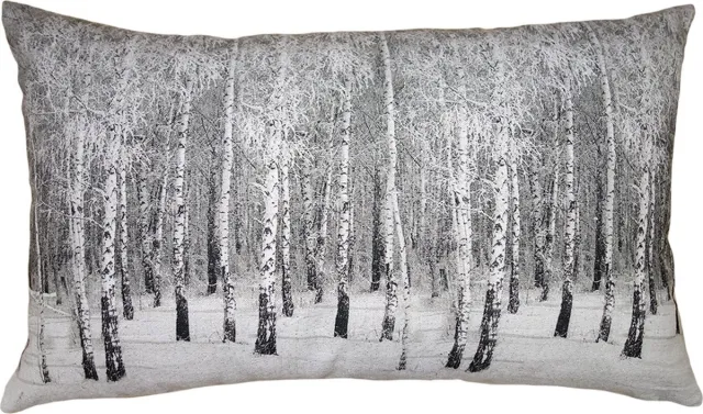 Clayre & Eef Kussenhoes 30x50 cm Grijs Polyester Boom