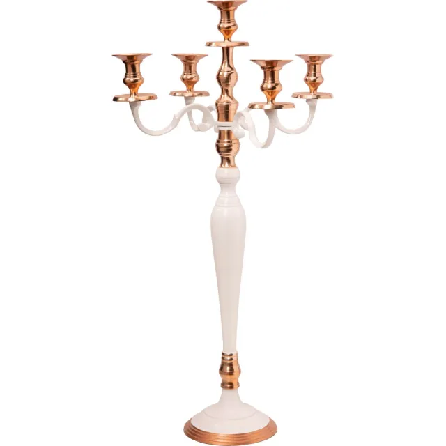 Cosy & Trendy Cosy&Trendy Kandelaar - Koper - White-Copper - 42cm x 42cm x 78cm Copper-White