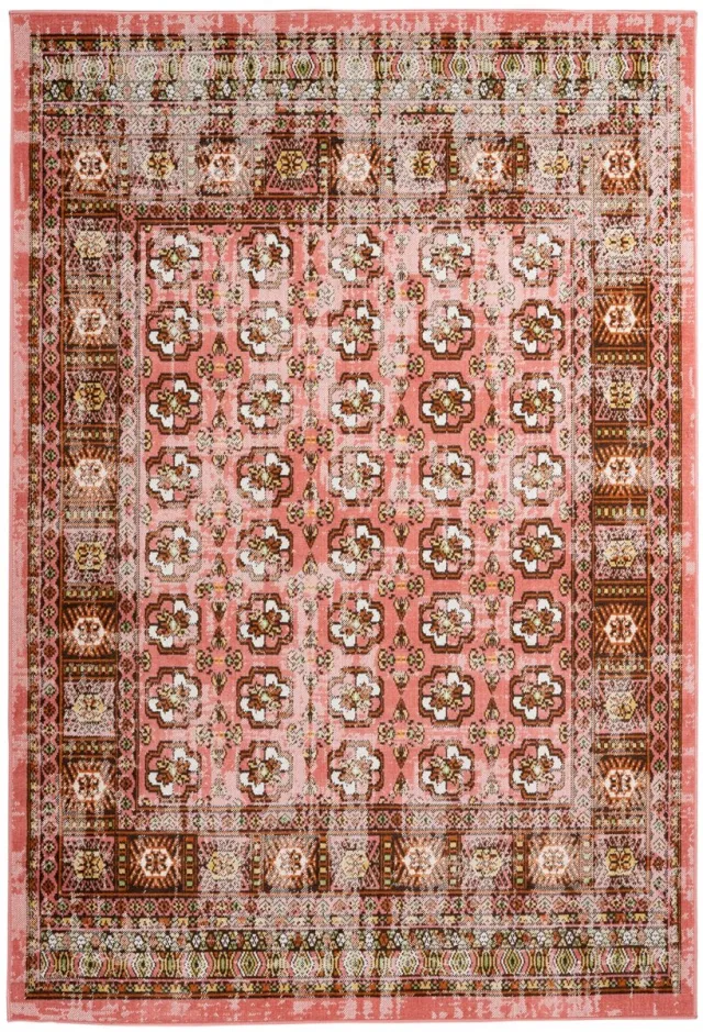 Padiro elegant laagpolig vloerkleed 200 x 290 cm - bordeaux - oosters vintage patroon - voor vloerverwarming - van polypropyleen en jute rood