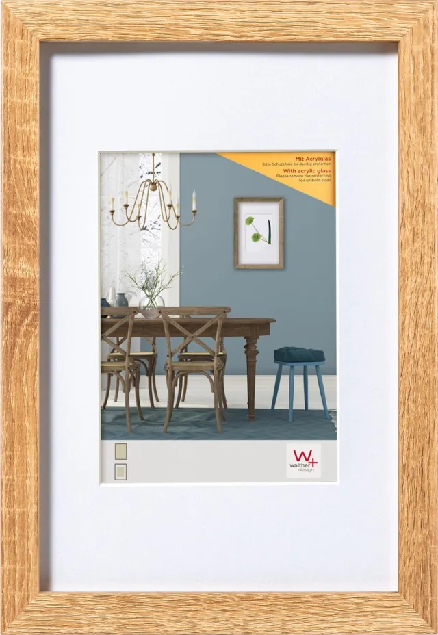 Walther Fiorito - MDF Houten lijst - Fotoformaat 40x50 cm - Kunstglas - Licht Eiken Lichte eik