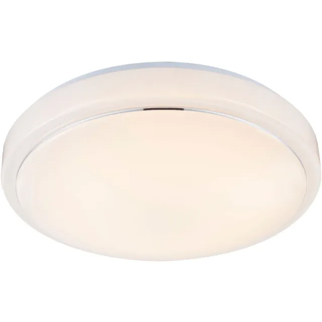 Globo Lighting Plafondlamp dimbaar LED woonkamerlamp plafond modern, aluminium wit, 1x LED 24W 1450Lm warm wit, DxH 38x10 cm