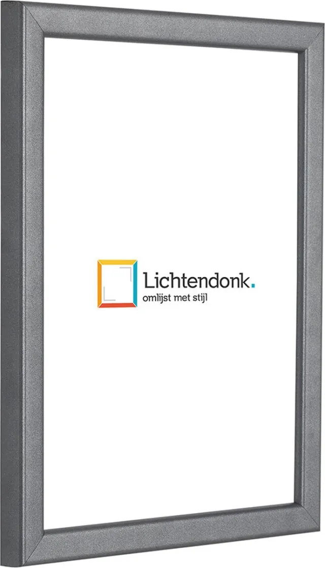Lichtendonk Fotolijst - Antraciet afgerond profiel - Fotomaat 18x24 - Helder glas - Art.nr. 10263518242