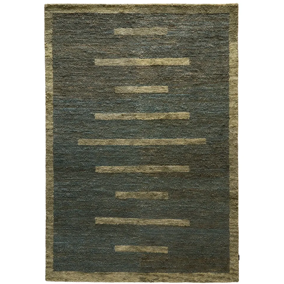 Studio LIVIT Ash jute gestreept vloerkleed donkergroen donkergroen/groen