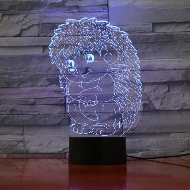 MC Living 3D Led Lamp Met Gravering - RGB 7 Kleuren - Egel