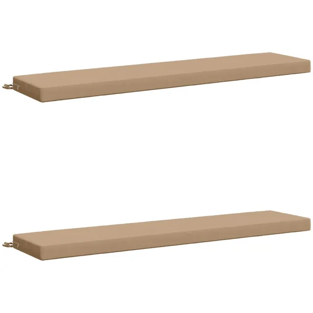 vidaXL Bankkussens - SOEST - 2 - st - 100% - Polyester - Zand - 200 - x - 40 - x - 8 - cm