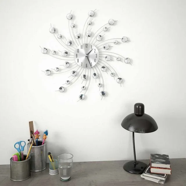 vidaXL Wandklok met quartz-mechanisme 50 cm modern ontwerp Zilver