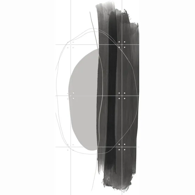 IXXI Feeling Safe, uplusmestudio & Various - 60 x 80 cm - Grote wanddecoratie en posters - Abstract, Line art, Minimalisme, Woonkamer, Slaapkamer Zwart en wit / Lichte tinten / Grijs