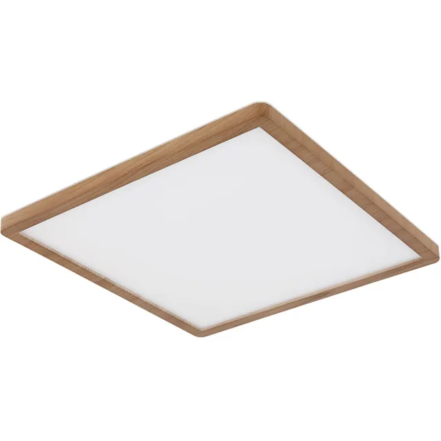 Globo Plafondpaneel Plafondlamp LED-paneel Badkamerlamp Badkamerlamp, IP44 achtergrondverlichting memory-functie 3 niveaus, houtlook opaal, 24W 2300Lm warm wit, LxBxH 42x42x2.5cm Bruin