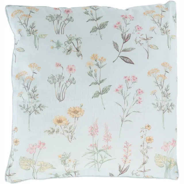 Home & Styling Collection Home Styling Collection - Decoratieve kussen met bloemenpatroon, 45 x 45 cm - blauw