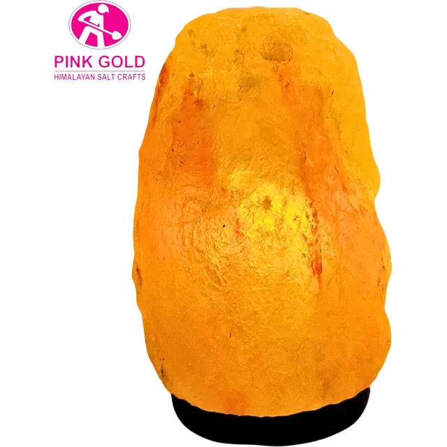 Pink Gold Zoutlamp Tafellamp – Natuurlijk Zoutsteen – 1–2 kg – 5 x 5 x 15 cm – Nachtlampje – Sfeerlamp – Cadeau – E14 Lamp roze