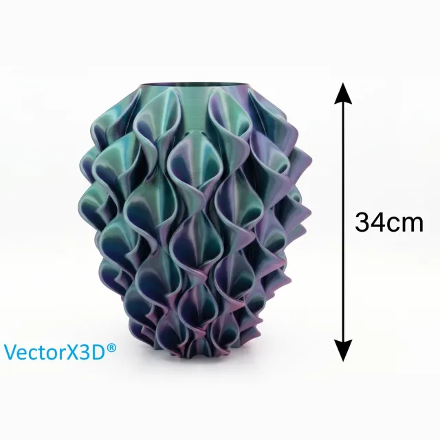 VectorX3D Lé Vase Multiverse - Multiverse Metallic - 34 cm - 100% Waterdicht - Organische Design Vaas