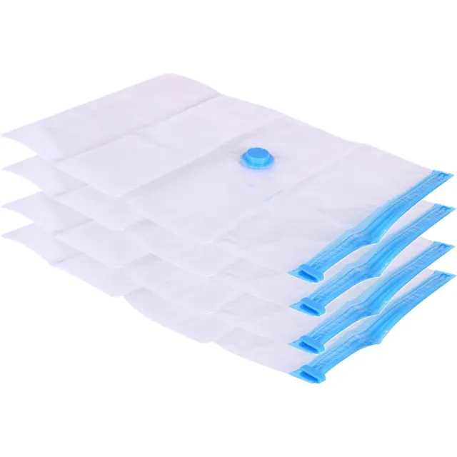 Urban Living Vacuumzak voor kleding - 4x - opbergzak - transparant - 70 x 100 cm - Ook voor kussens en dekens