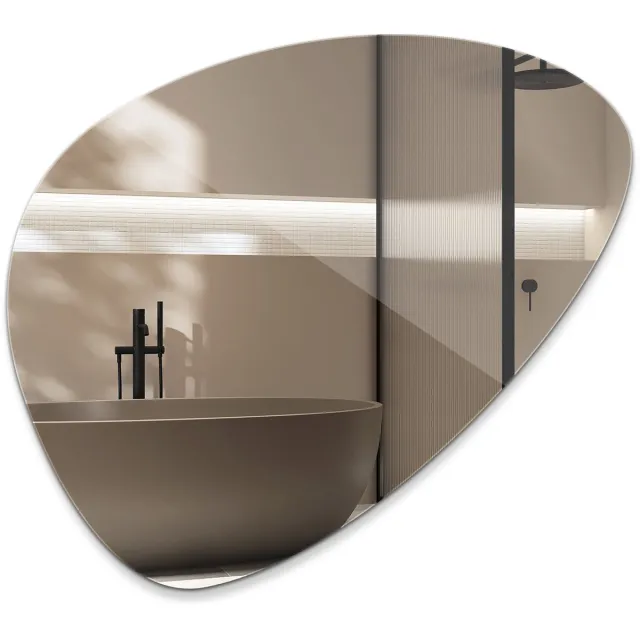 Coloray Wandspiegel - Spiegel in Organische Vorm - Decoratieve Organische Spiegel - Spiegel voor Woonkamer in Organische Vorm - Moderne Spiegel - 50x70 cm beige