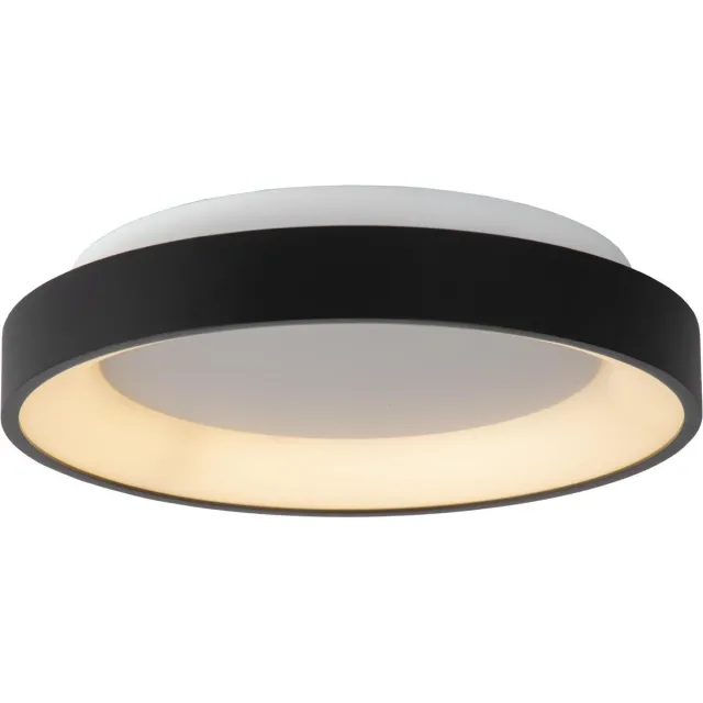 Lucide VIDAL - Plafonnière (Plafondlamp) - Ø 28 cm - LED Dimbaar - 1x20W 2700K - Zwart