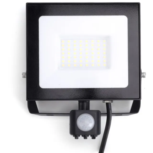 Integral LED Bouwlamp 50W 4000K Koel Wit 5000lm Zwart IP65 | met sensor | Geen fitting | 50 watt | 25.000 Branduren