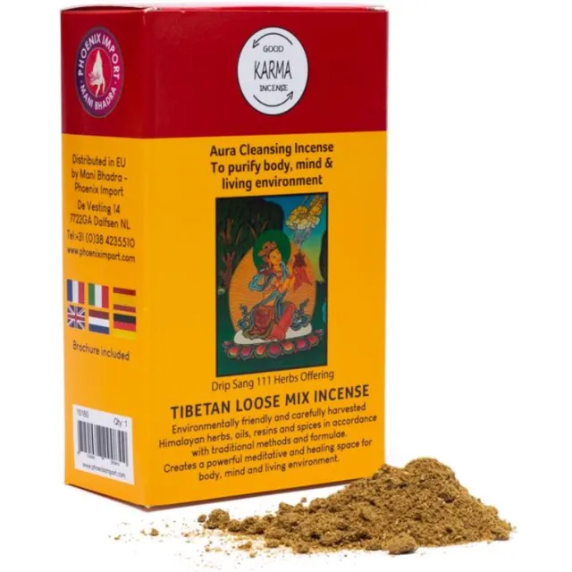 Gangchen Himalaya Tibetaans Wierookpoeder – Aura Zuiverend – Tibetaanse Wierook - 135 gram Meerkleurig