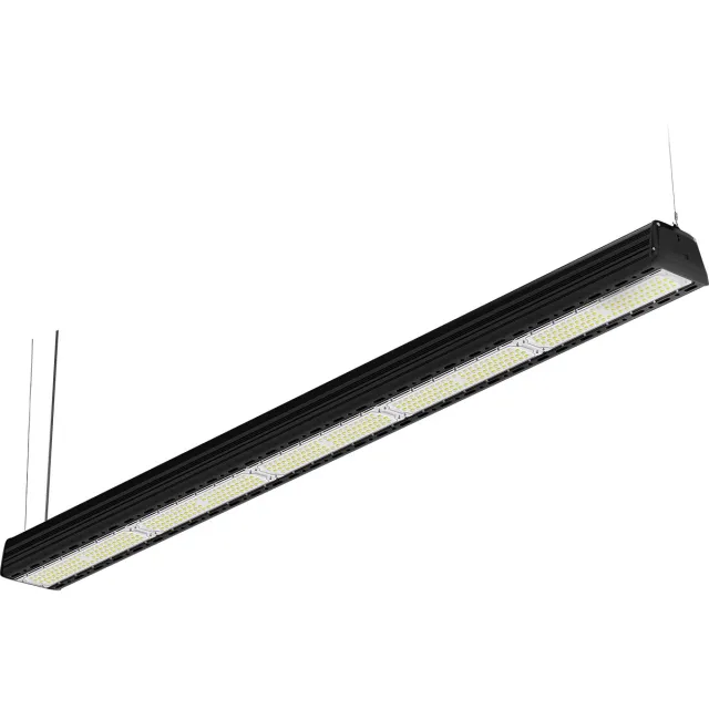 Qualu LED High Bay Lineair - Rimo Lin - 250W - 150LM/W - 840 4000K - Dimbaar 0-10V - IP65 - Sosen Driver - Sanan LEDs Zwart