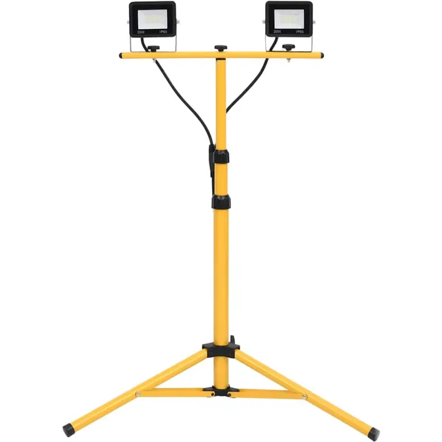 vidaXL Spotlight met statief LED 2x20 W koudwit Zwart