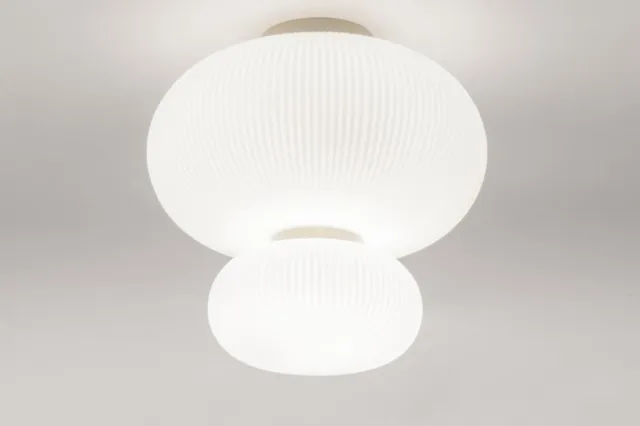 Lumidora Plafondlamp 74509 - Plafonniere - BARBA - 2 Lichts - E14 - Wit - Beige - Zand - Metaal - Badkamerlamp - ⌀ 40 cm