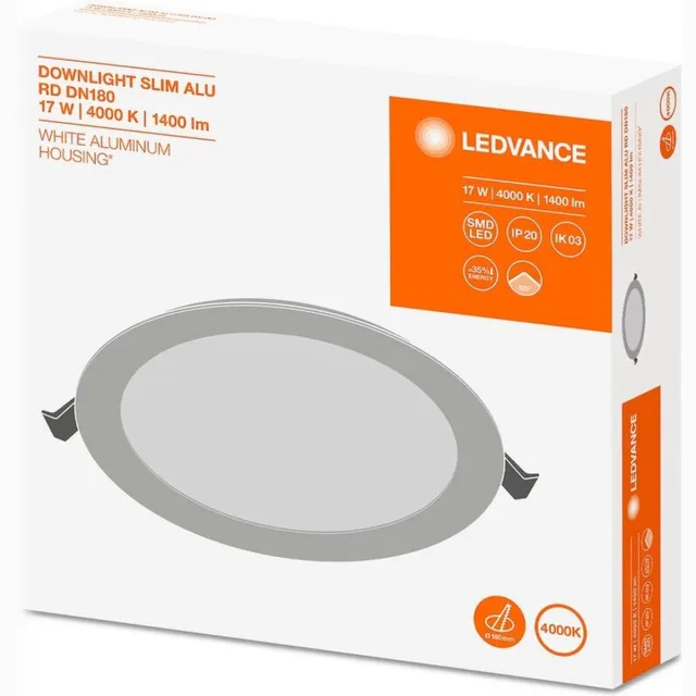 Ledvance Downlight Slim Downlight/Spotlight/Floodlight - 4058075063945 - E38W3 Wit